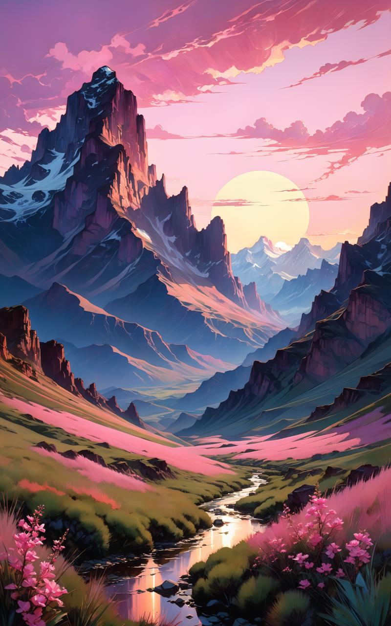 06175-3489886627-Double-exposure; glossy, beautiful steppes landscape with rugged mountains, wonderful twilight pink sky, glowing adventitious pl.png